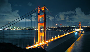 photography of a bridge during nighttime
