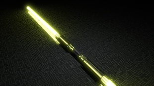 black LED sword, lightsaber, Blender, yellow, Star Wars