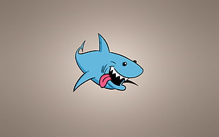 blue shark illustration HD wallpaper