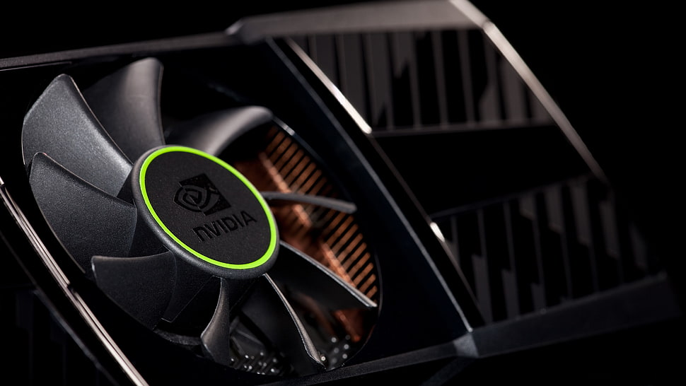 black Nvidia graphics card HD wallpaper