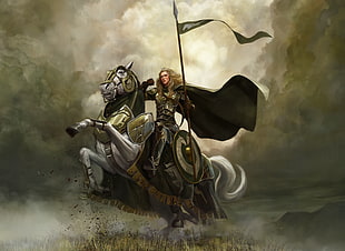 warrior illustration, artwork, fantasy art