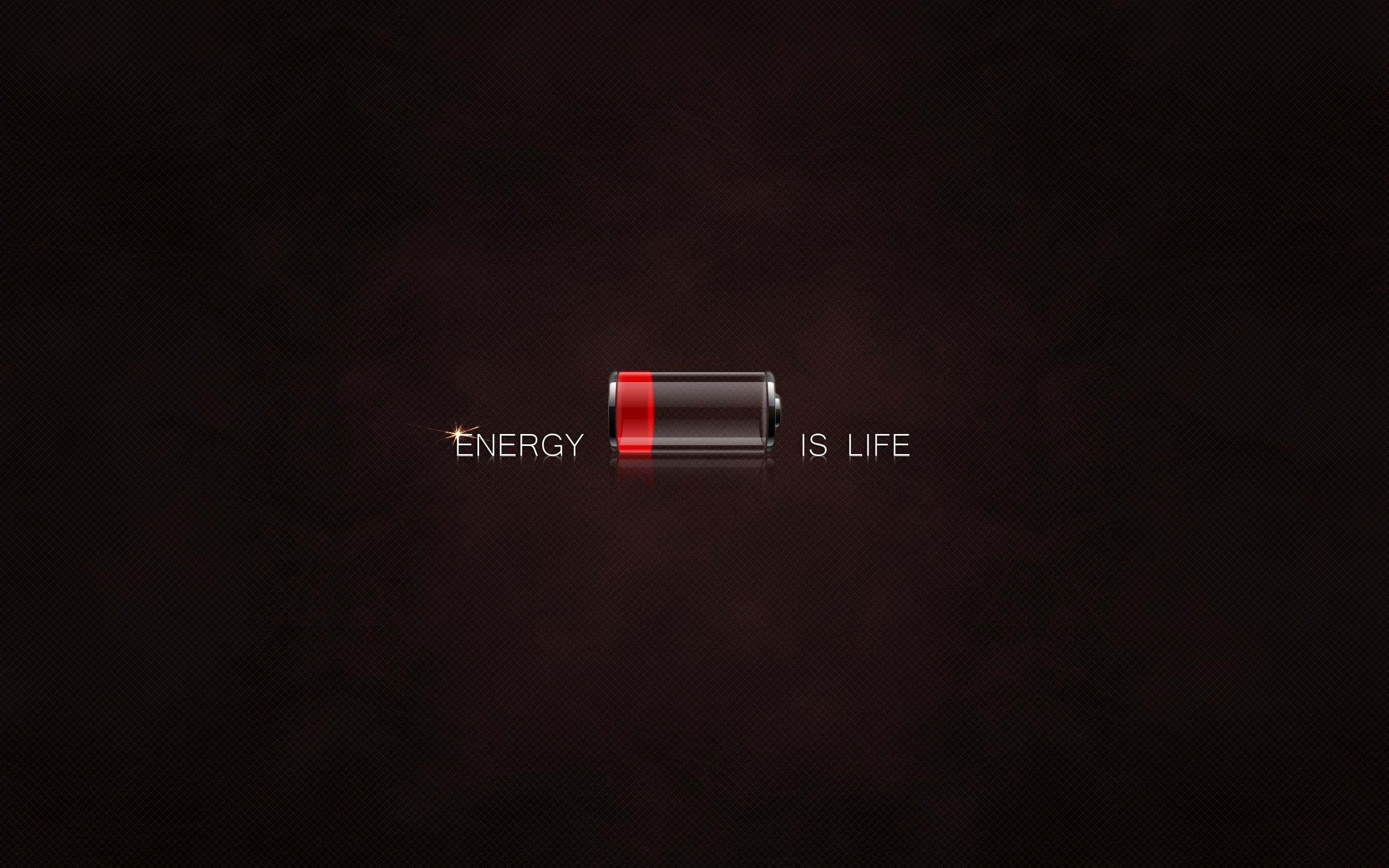 Energy is life illustration, low battery, life, quote, minimalism