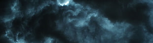 black and white smoke, multiple display, clouds HD wallpaper