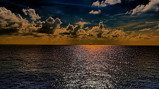 Panoramic photography of ocean under sky HD wallpaper