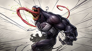 Venom illustration, Venom, Patrick Brown, Spider-Man, eddie brock