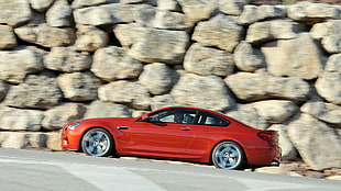 red coupe, BMW M6, coupe, BMW, car