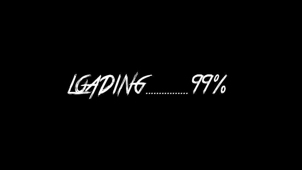 Loading text, loading, black background HD wallpaper