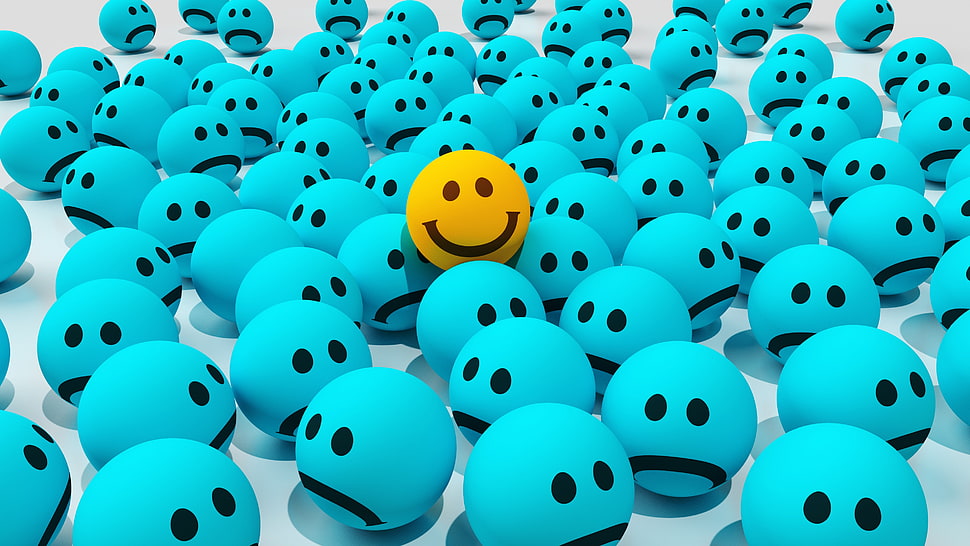 yellow and black smiley emoticon HD wallpaper