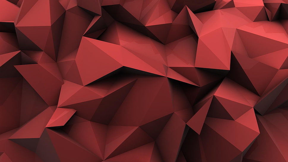 minimalism, red, low poly, abstract HD wallpaper