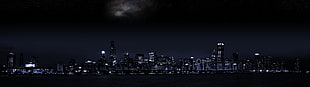 city view at night time HD wallpaper