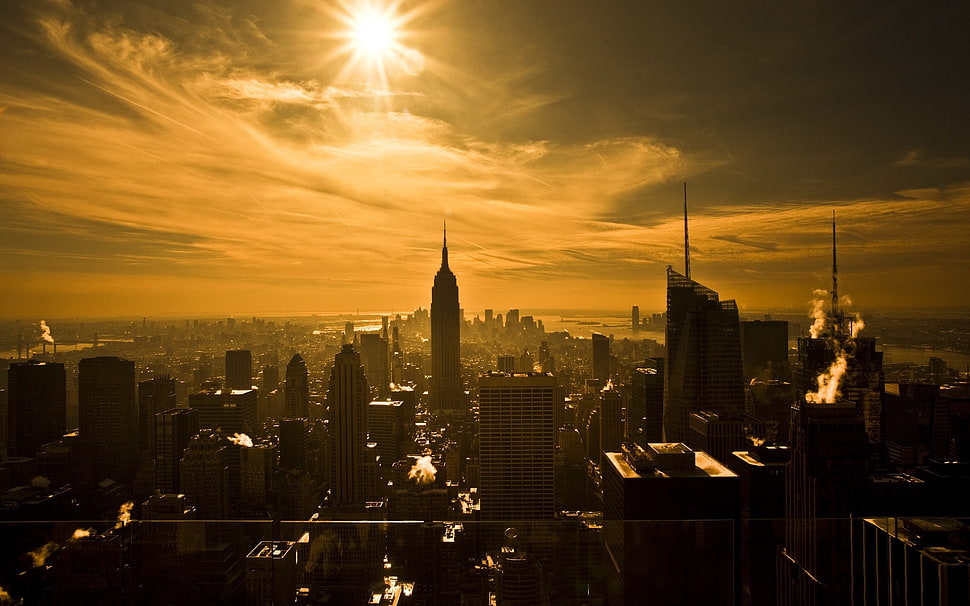 gray buildings, city, cityscape, New York City HD wallpaper