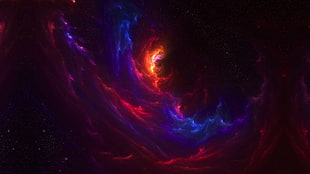 aurora lightning, space art, nebula, space HD wallpaper