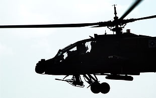 black helicopter artwork, airplane, AH-64 Apache