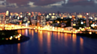 city, bokeh, lights, city lights HD wallpaper