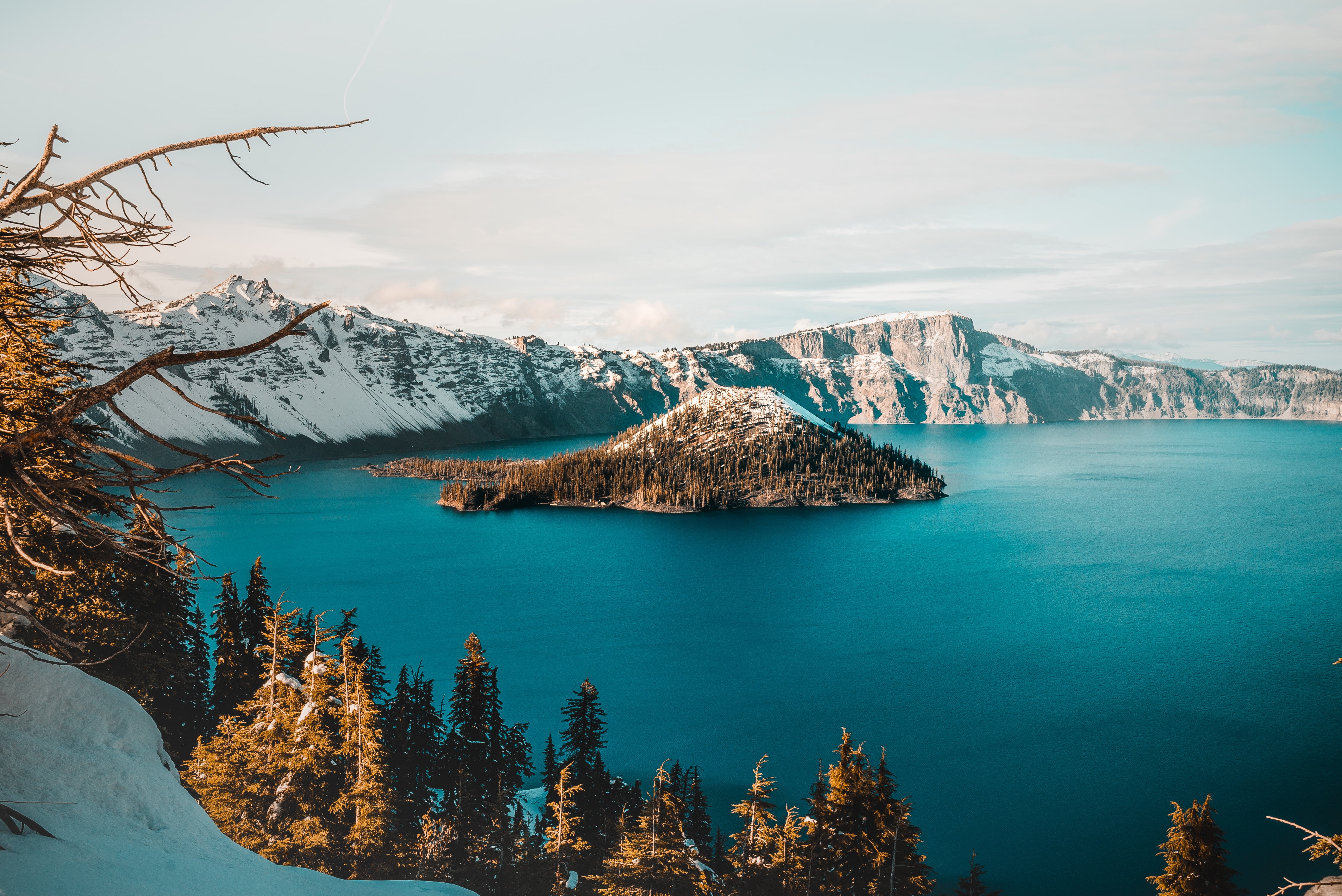 blue body of water, landscape, nature, crater lake, lake