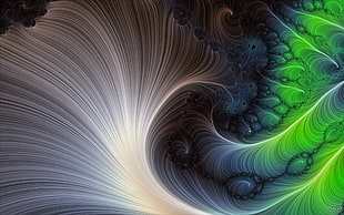digital photo of white and green swirl