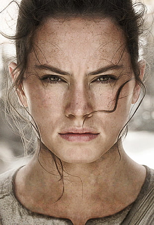 woman face, Daisy Ridley, Star Wars, women, actress