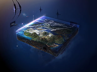 map illustration, digital art, render, space, planet