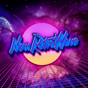New Retro Wave poster, New Retro Wave, neon, space, 1980s