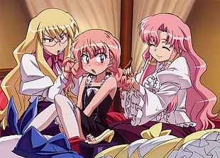 illustration of three anime women