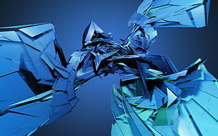blue metallic graphic artwork