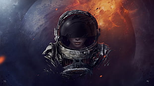 astronaut digital wallpaper