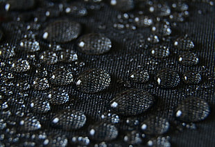 gray textile, macro, water drops