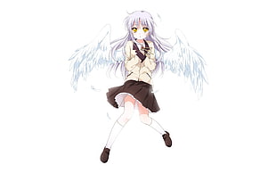 female anime character with wings digital wallpaper, Angel Beats!, Tachibana Kanade