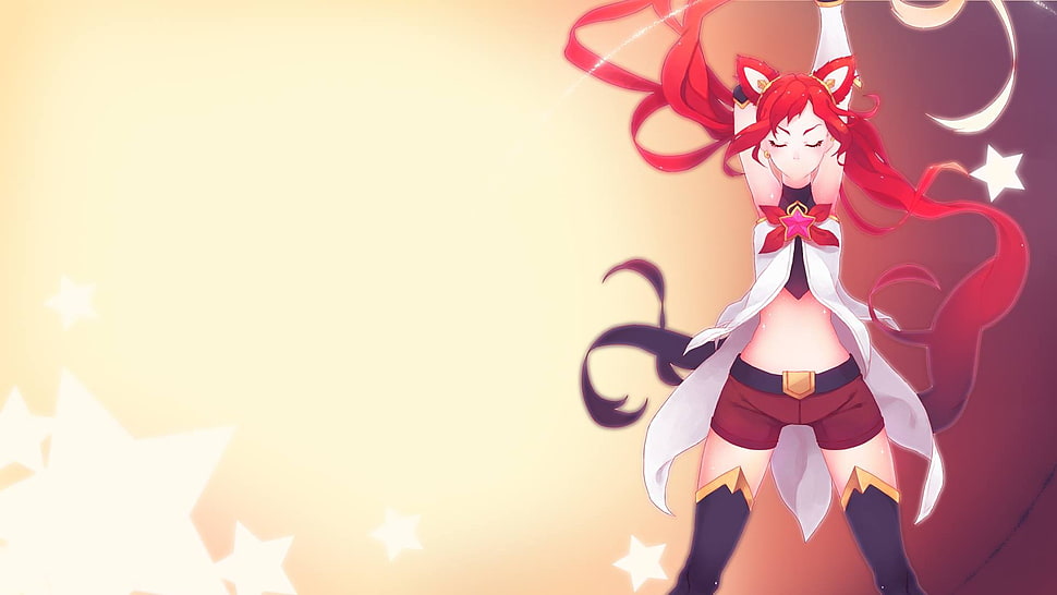 female character with red hair and white shirt, Summoner's Rift, Jinx (League of Legends), Star Guardian, League of Legends HD wallpaper
