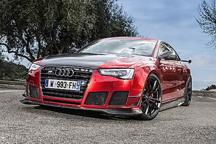 red Audi coupe photography