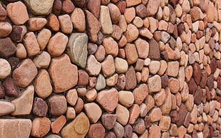 brown stones, rock, stones, wall HD wallpaper