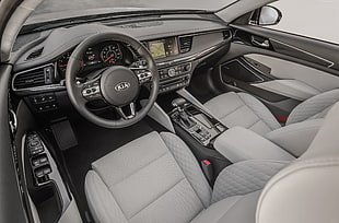 photo of gray and black Kia car interior