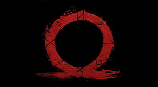 red and black omega logo HD wallpaper