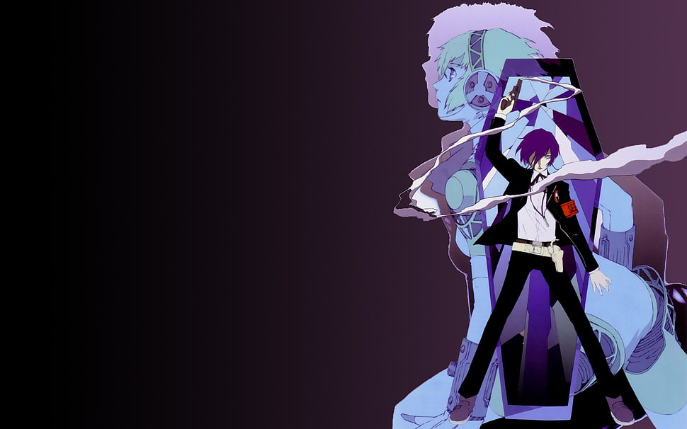 anime male character holding gun illustration, Persona series HD wallpaper