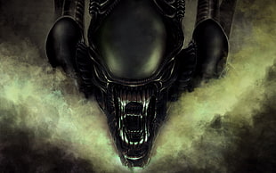 Predator digital wallpaper, aliens, Xenomorph