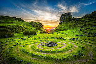 landscape photo of green mountain HD wallpaper