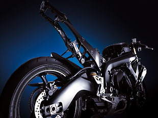 black and blue motocross dirt bike, motorcycle, vehicle