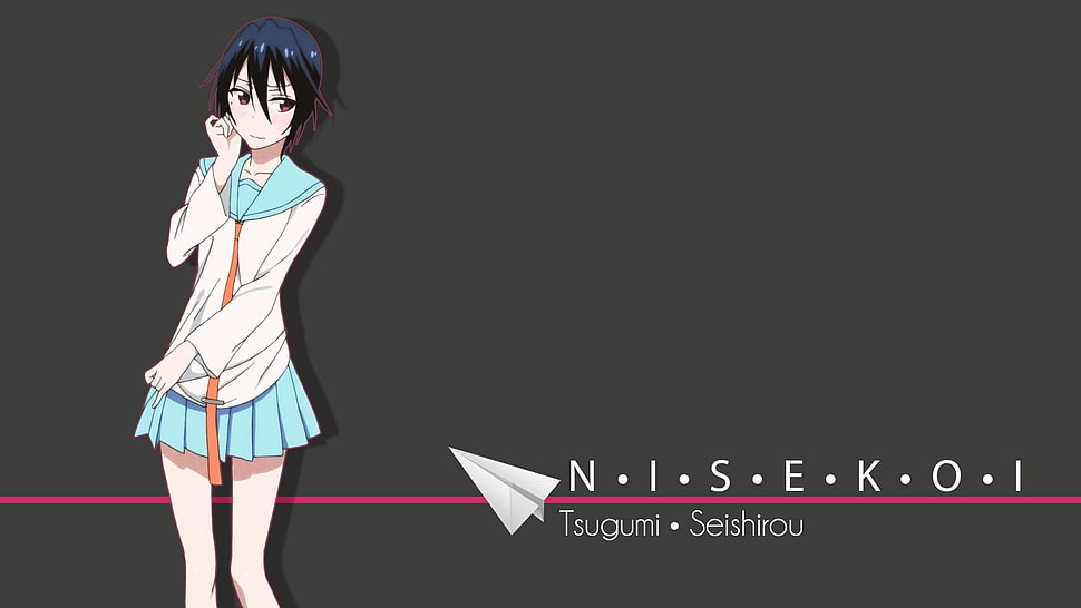 Tsugumi character illustration, anime, Nisekoi, school uniform, Tsugumi Seishirou HD wallpaper