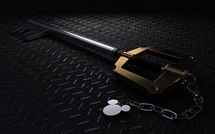 photo of grey and brass-colored key staff digital wallpaper