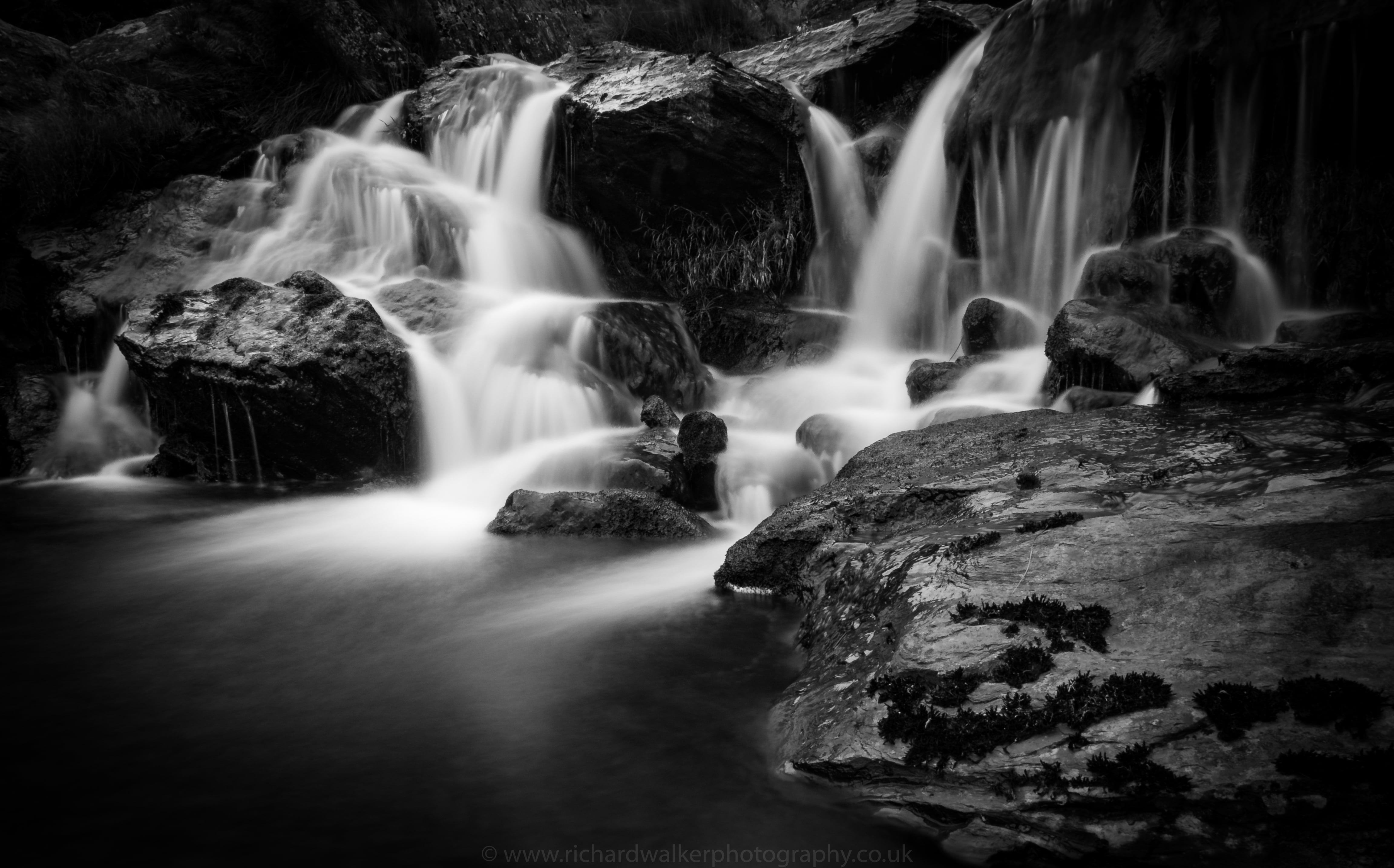Grayscale photo of waterfalls HD wallpaper | Wallpaper Flare