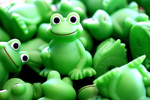 photo of green plastic frog lot