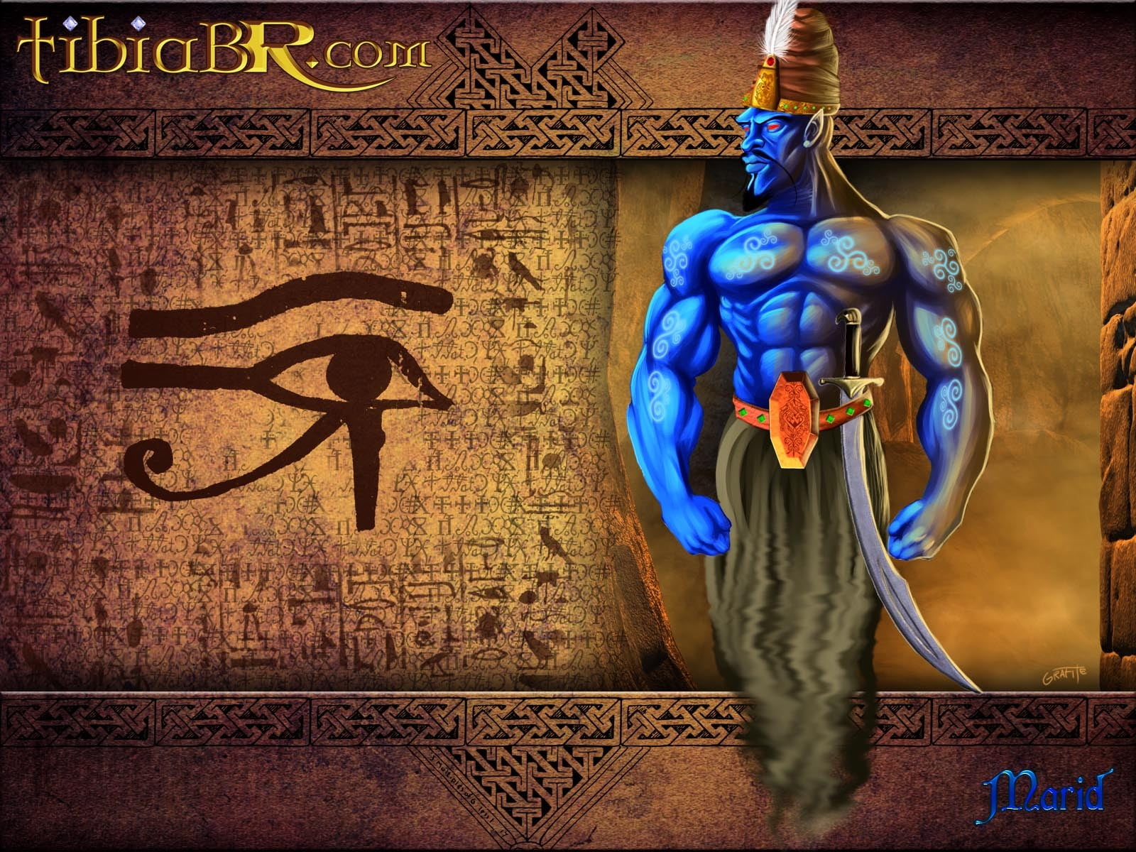 Eye Of Horus Genie Graphic Wallpaper Tibia Pc Gaming Rpg Warrior Hd Wallpaper Wallpaper Flare