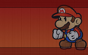 Super mario illustration, video games, Paper Mario