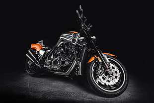 orange and black cruiser bike HD wallpaper
