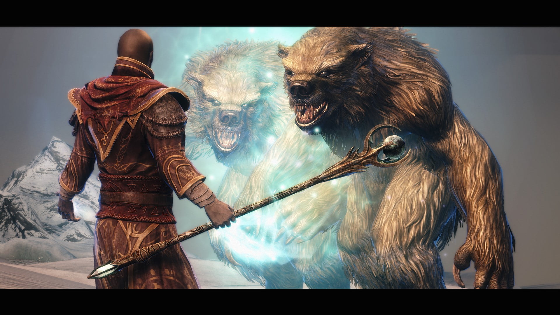 Mage and beast wallpaper, The Elder Scrolls V: Skyrim, sorcerer, bears,  werebear HD wallpaper | Wallpaper Flare