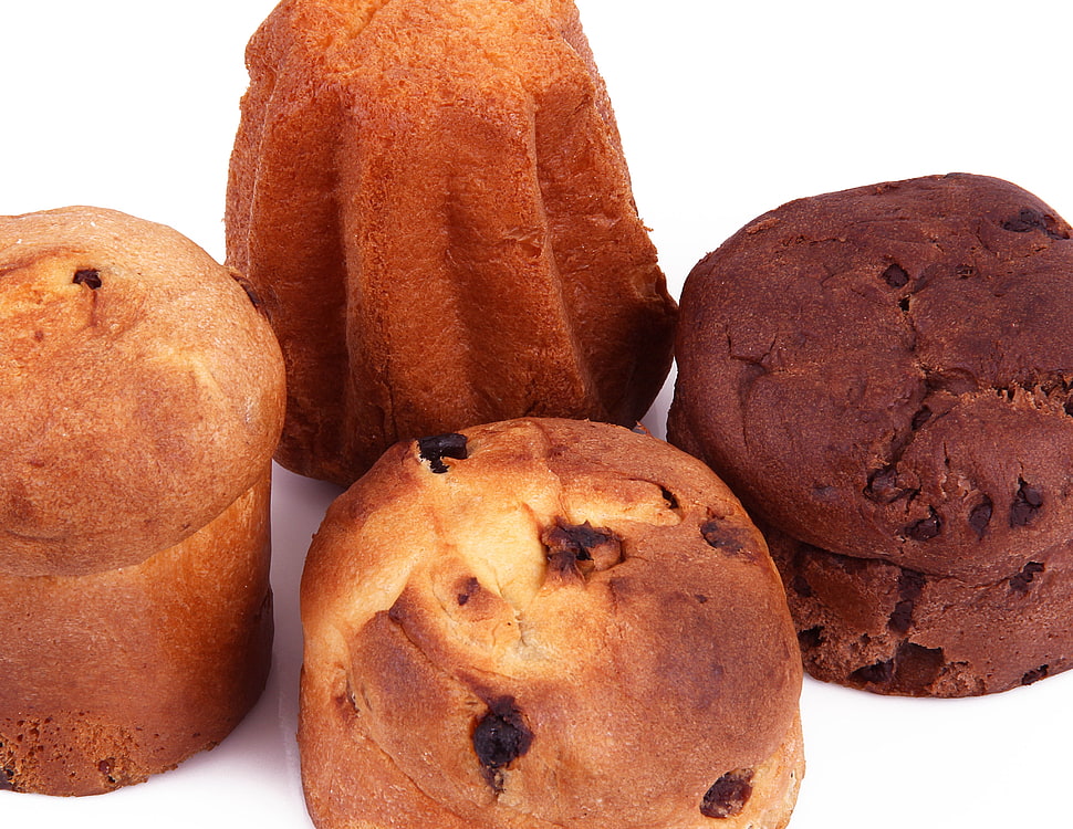 four assorted baked pastries close up photography HD wallpaper