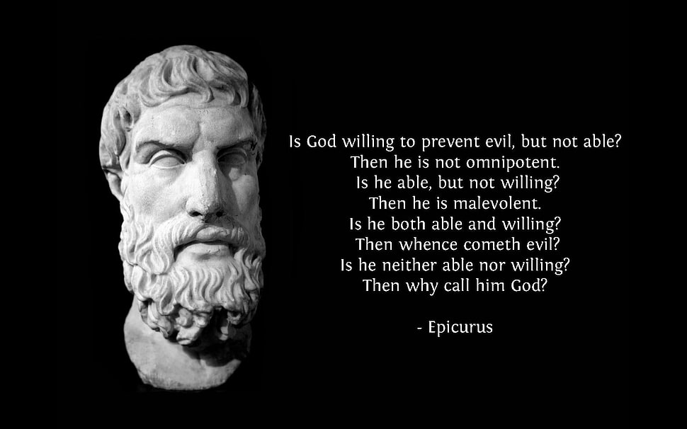 Epicurus bible verse, quote, sophistry HD wallpaper