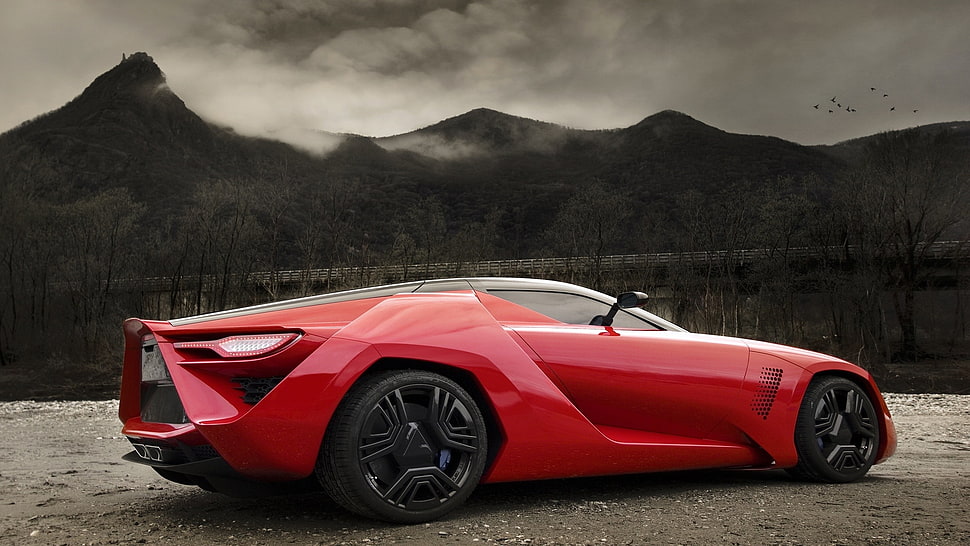 red Lamborghini HD wallpaper