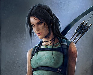 Lara Croft game illustration HD wallpaper