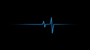 blue heart rate wallpaper, lines, minimalism